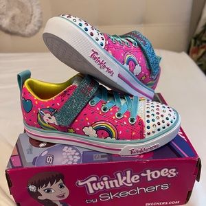 Twinkle Toes by Sketchers Sparkle Lite Unicorn Craze Light Up Shoes Size 12.5